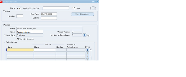 Oracle Purchasing Define Personnel Position Hierarchy1