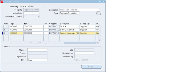 Oracle Purchasing Requisition Templates 