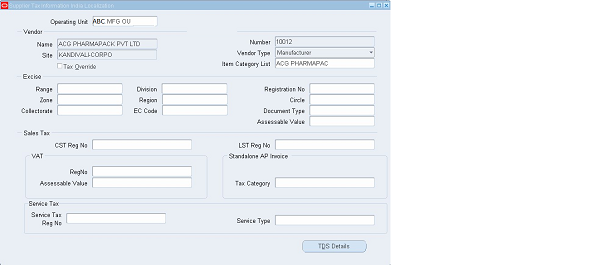 assign items to Tax categories Oracle Apps R12