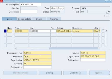 Create new requisition form oracle apps R12