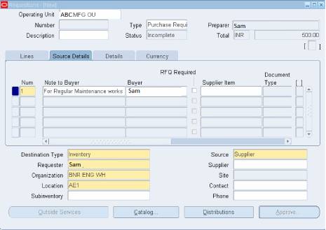 Create Requisition new Form-2