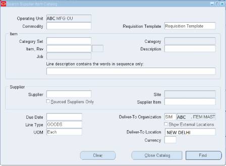 Search supplier item catalog form-1