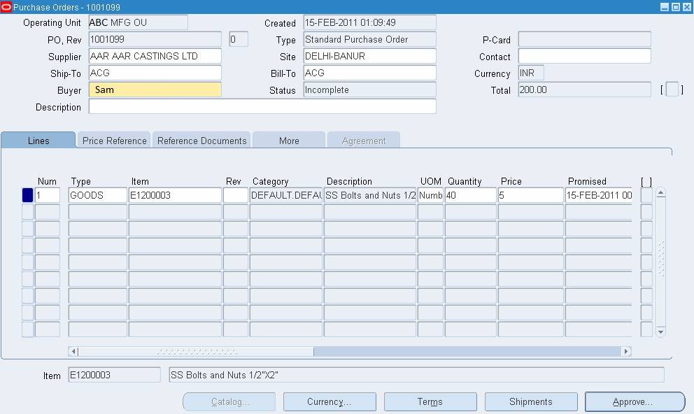 Purchase order Approval