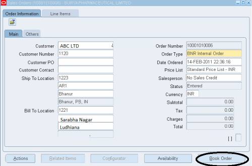 Internal Order created Form oracle apps r12