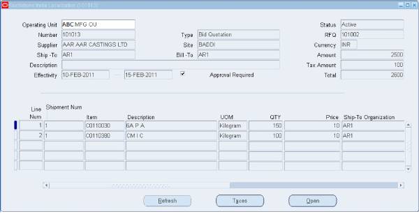 Autocreate PO from quotation Bid