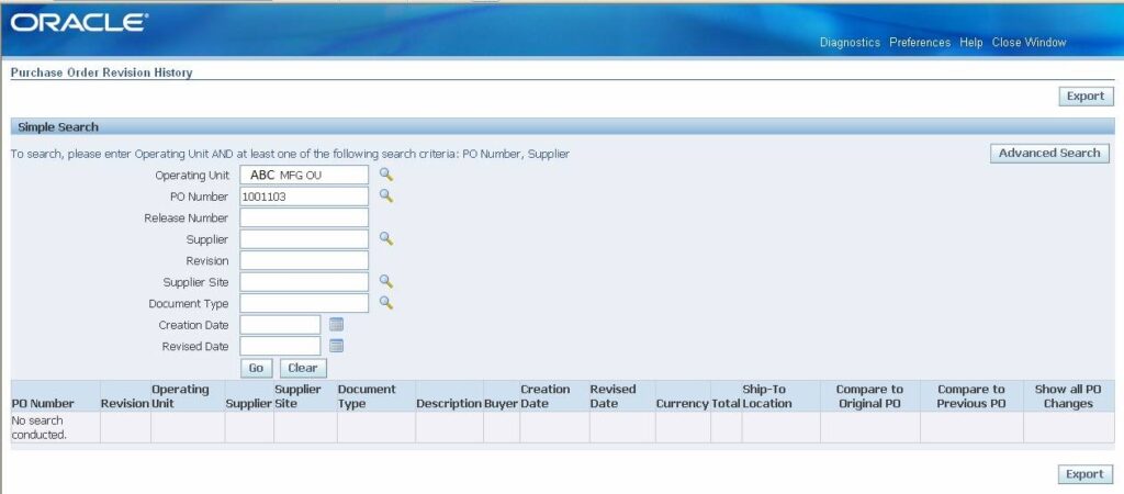 Purchase order Revision History