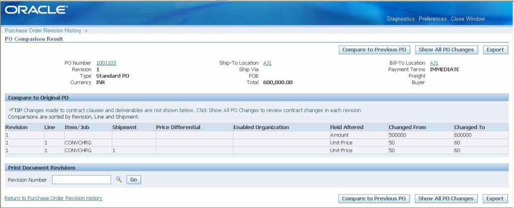 PO Comparison Result