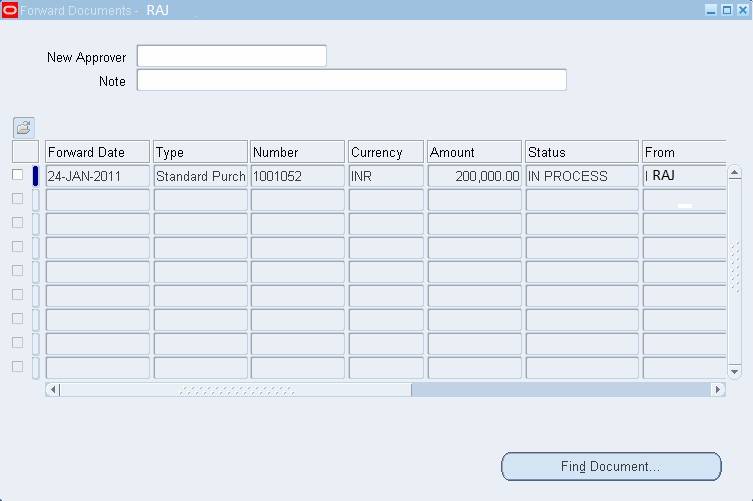 PO Forward Documents New approver