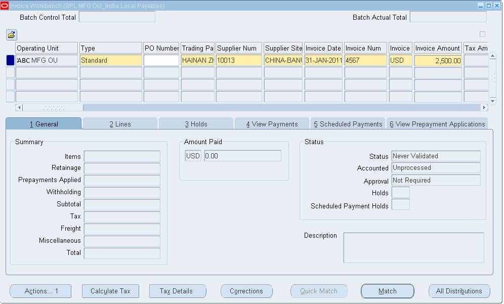 Foreign Currency Invoices