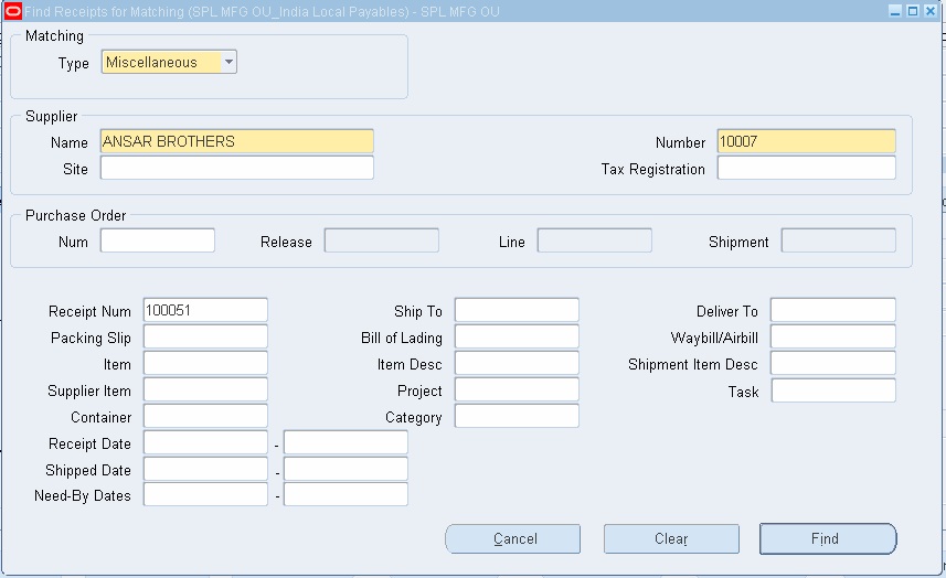 Invoice match other charges to receipt in Accounts Payable | Amantpoint