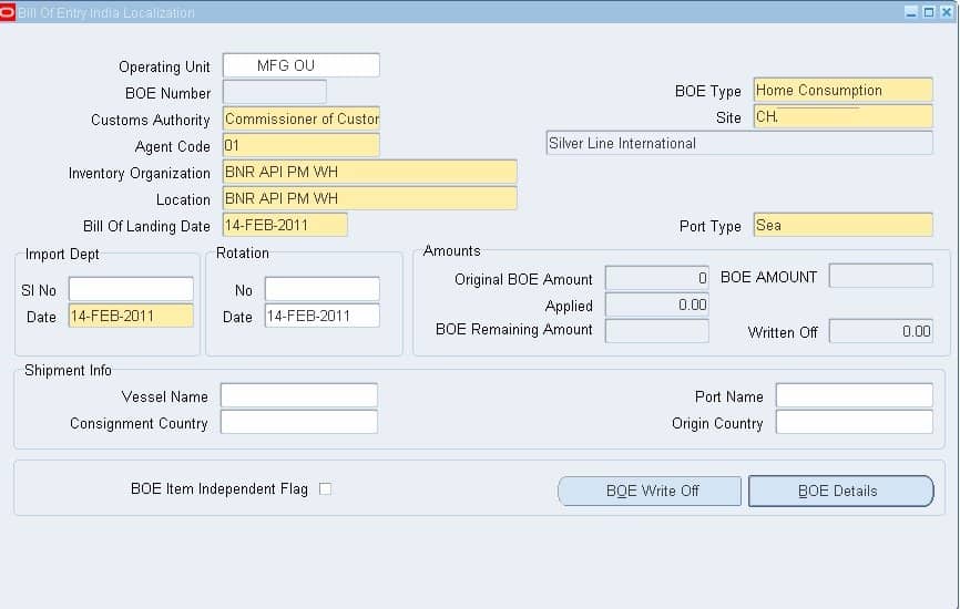 BOE Invoices in Accounts Payable