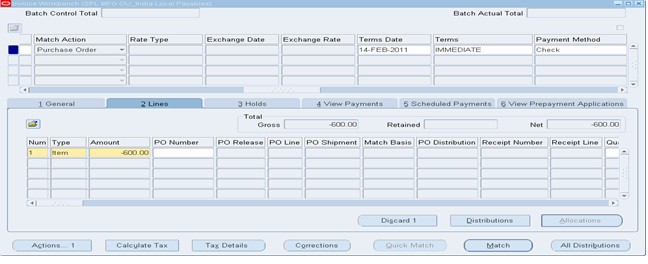 Price correction Invoice