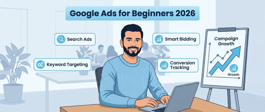 Google Ads for beginners 2026 illustration