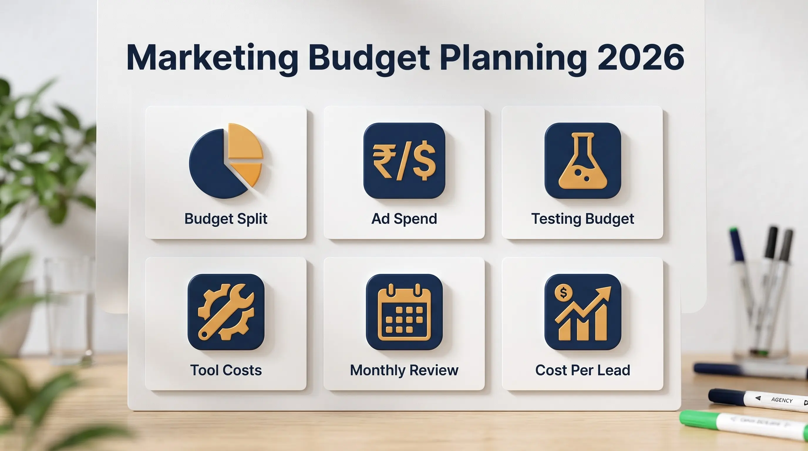 marketing budget icon grid 2026